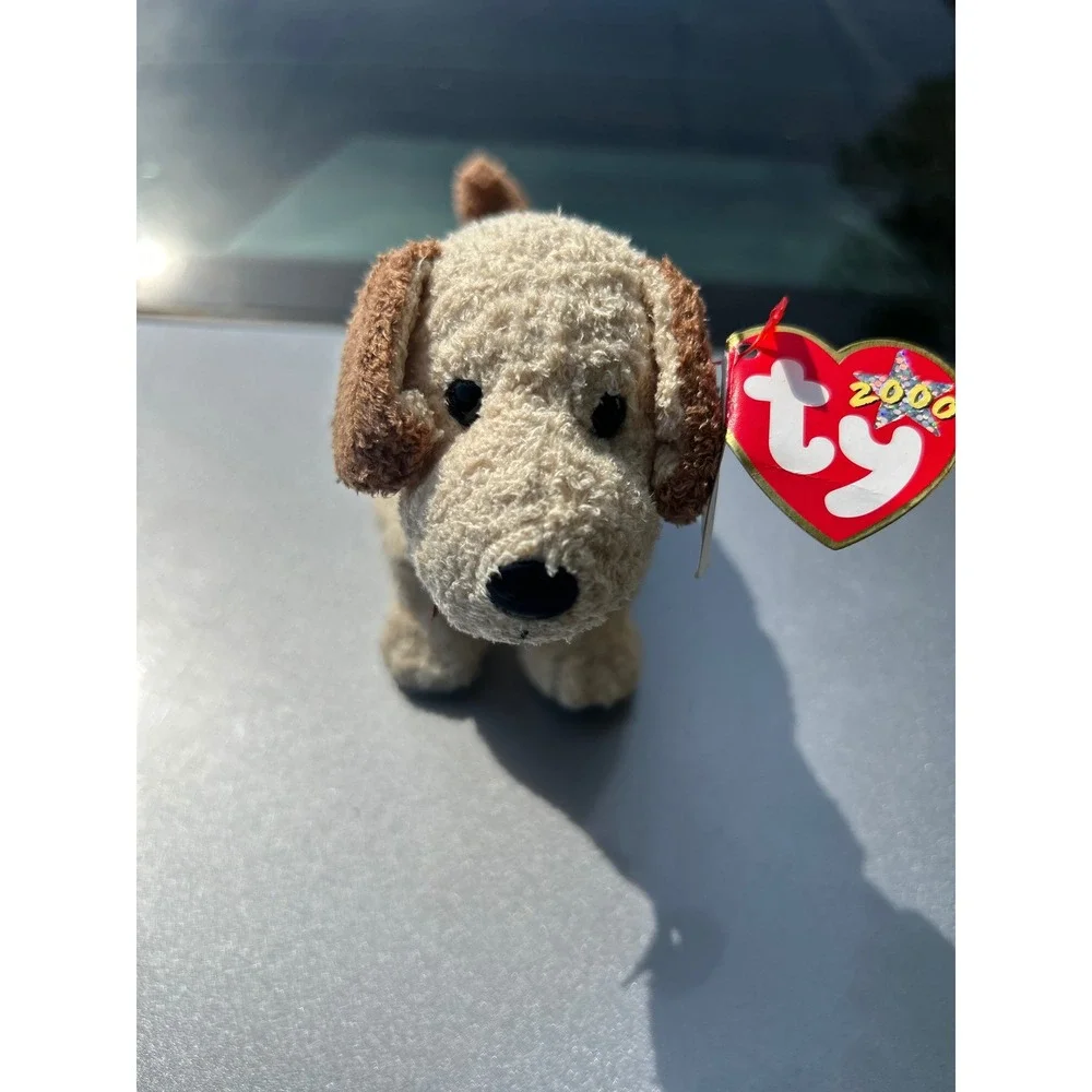 Ty Beanie Babies Rufus‎ Dog Kids Small Cream Brown Excellent 2000 Retired Plush